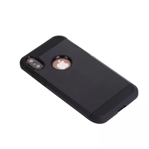 Coque antichoc compatible avec iPhone X XS, coque de protection noire en TPU robuste