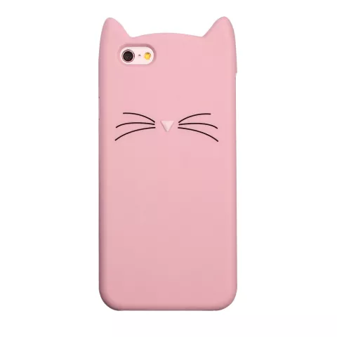 Chat rose moustaches iPhone 6 6s cas housse cas chaton oreilles
