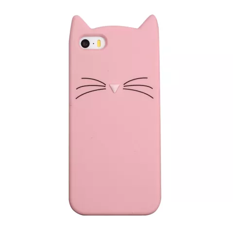 Moustaches de Chat Mignon adapt&eacute;es compatible avec iPhone 5 5s SE 2016 Coque Chaton - Rose