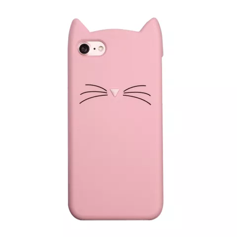 Moustaches de Chat Mignonnes compatible avec iPhone 7 8 SE 2020 SE 2022 Coque Chaton - Rose