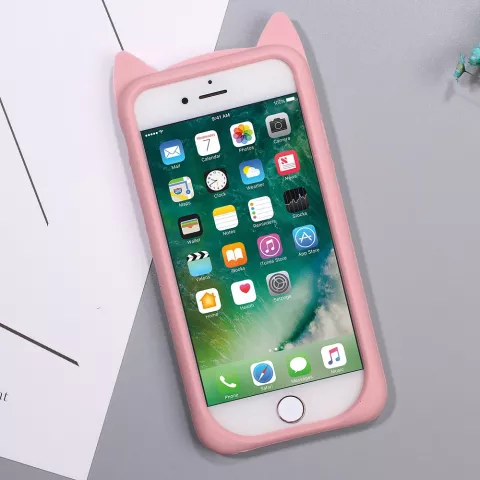 Moustaches de Chat Mignonnes compatible avec iPhone 7 8 SE 2020 SE 2022 Coque Chaton - Rose