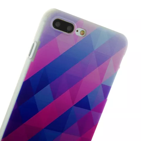 Triangle bleu violet compatible avec la coque rigide iPhone 7 Plus 8 Plus