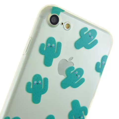 Coque transparente en TPU cactus compatible avec iPhone 7 8 SE 2020 SE 2022