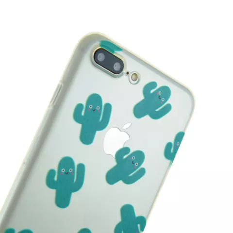 Coque en TPU cactus transparent pour iPhone 7 Plus 8 Plus