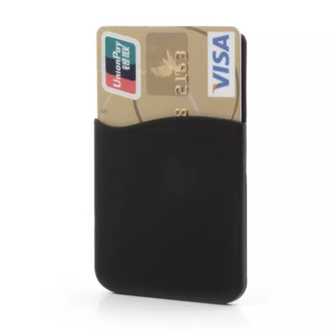 Porte-cartes de t&eacute;l&eacute;phone adh&eacute;sif en silicone Universal Cardholder - Noir