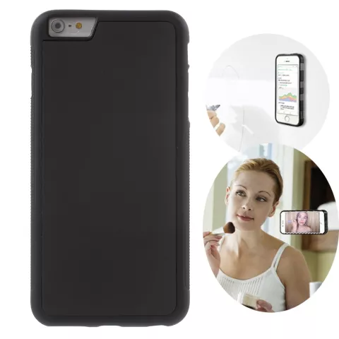 Coque anti-gravit&eacute; pour selfie mains libres, noire, compatible avec iPhone 6 Plus 6s Plus, rev&ecirc;tement nano