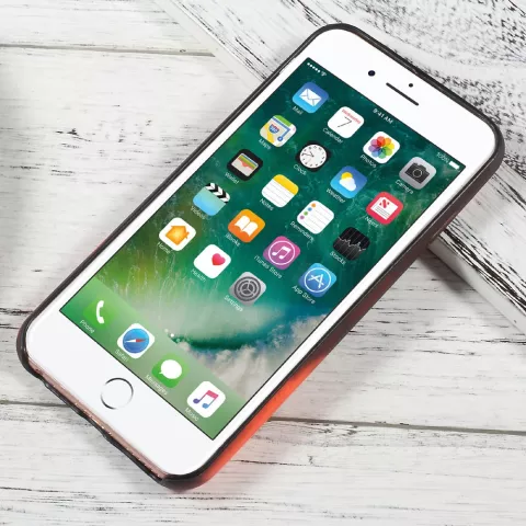 Coque en TPU &agrave; changement de couleur fluorescente thermique compatible avec iPhone 6 6s - Rouge