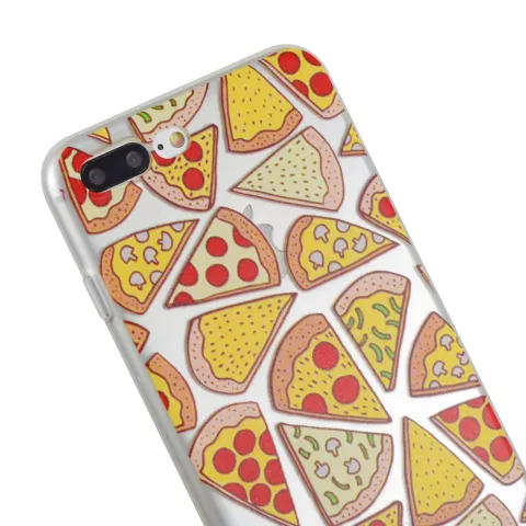 Coque transparente Pizza compatible avec iPhone 7 Plus 8 Plus Coque transparente