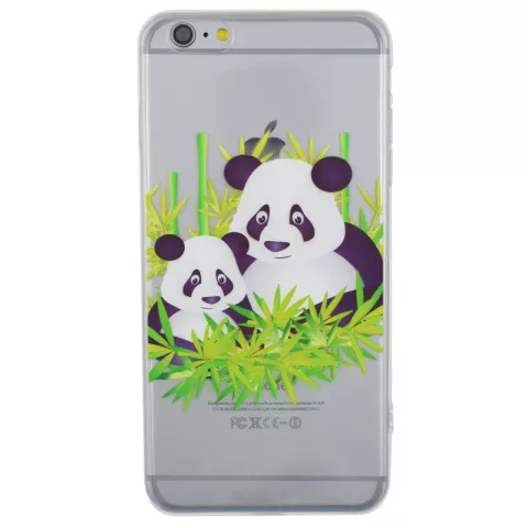 Coque transparente en bambou Panda pour iPhone 6 Plus 6s Plus