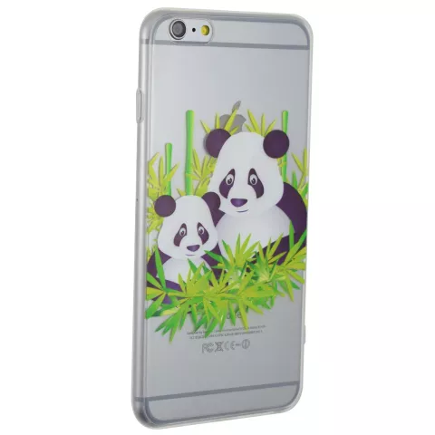 Coque transparente en bambou Panda pour iPhone 6 Plus 6s Plus