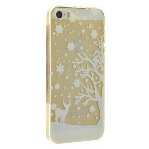 Coque en silicone de No&euml;l d&#039;hiver blanc compatible avec iPhone 5 5s SE 2016