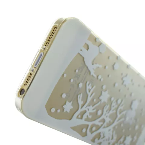 Housse de protection pour iPhone 5 5s SE 2016 en silicone de No&euml;l d&#039;hiver blanc