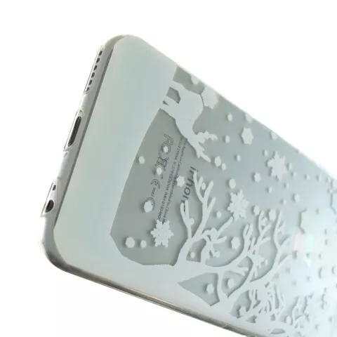 Housse de protection pour iPhone 6 Plus 6s Plus en silicone de No&euml;l d&#039;hiver blanc