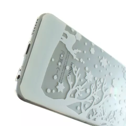 Housse de protection en silicone de No&euml;l d&#039;hiver blanc compatible avec iPhone 6 Plus 6s Plus