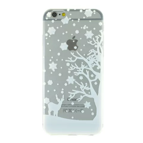 Housse de protection en silicone de No&euml;l d&#039;hiver blanc compatible avec iPhone 6 Plus 6s Plus