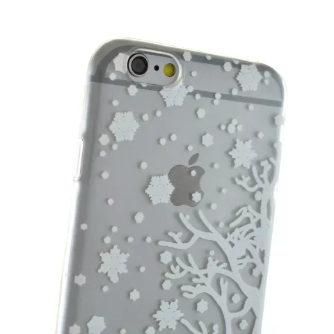 Housse de protection pour iPhone 6 Plus 6s Plus en silicone de No&euml;l d&#039;hiver blanc