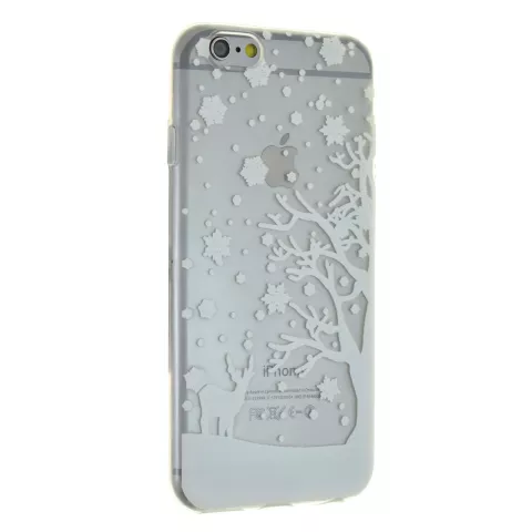 Housse de protection en silicone de No&euml;l d&#039;hiver blanc compatible avec iPhone 6 Plus 6s Plus