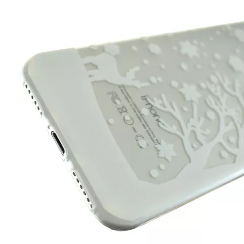 Coque en silicone compatible avec iPhone 7, 8, SE 2020, SE 2022, neige blanche, hiver, No&euml;l