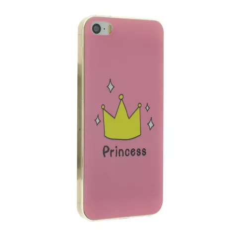 Pink Amsterdam Princess convient compatible avec iPhone 5 5s SE 2016 Coque en TPU avec couronne
