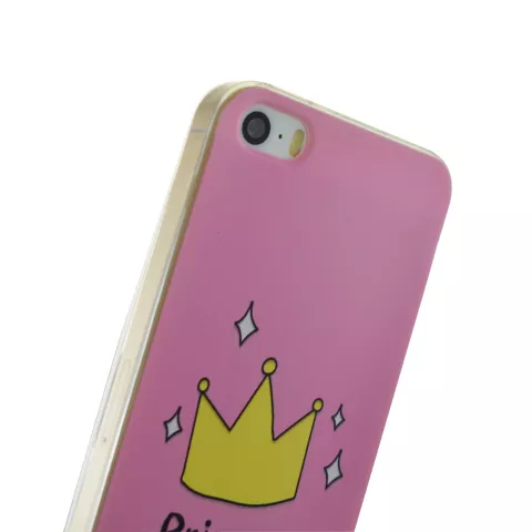 Pink Amsterdam Princess convient compatible avec iPhone 5 5s SE 2016 Coque en TPU avec couronne