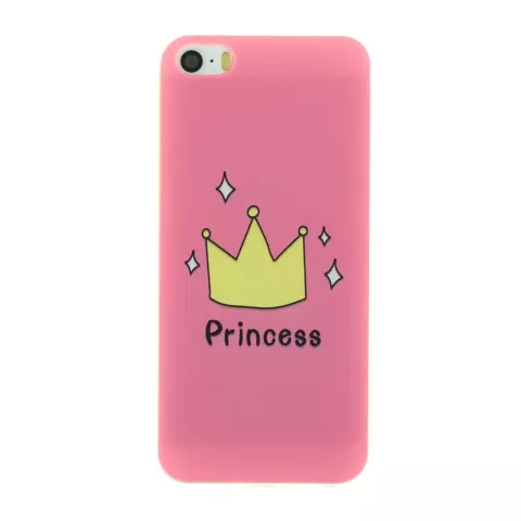 Pink Amsterdam Princess convient compatible avec iPhone 5 5s SE 2016 Coque en TPU avec couronne