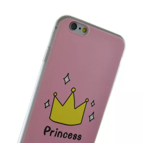 Coque rose Amsterdam Princess compatible avec iPhone 6 6s, coque couronne