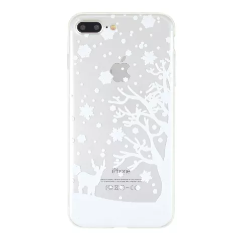 Coque en silicone blanc neige de No&euml;l compatible avec iPhone 7 Plus 8 Plus