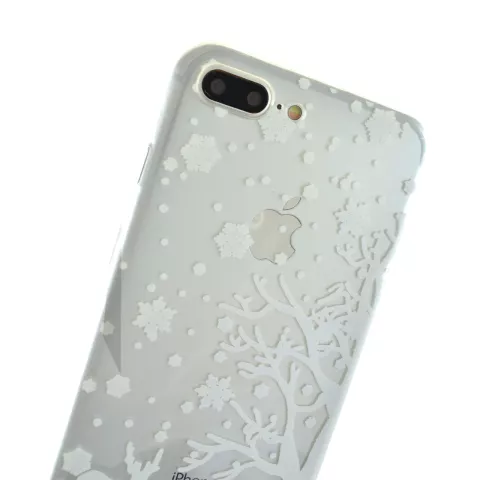 Housse de protection pour iPhone 7 Plus 8 Plus en silicone blanc neige de No&euml;l