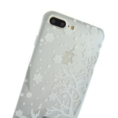 Coque en silicone blanc neige de No&euml;l compatible avec iPhone 7 Plus 8 Plus