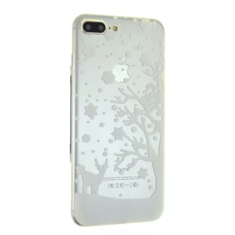 Housse de protection pour iPhone 7 Plus 8 Plus en silicone blanc neige de No&euml;l