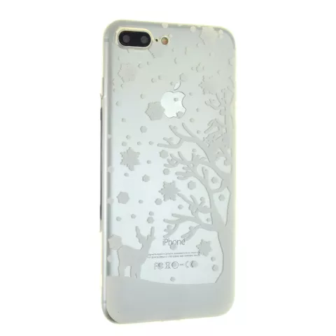 Coque en silicone blanc neige de No&euml;l compatible avec iPhone 7 Plus 8 Plus