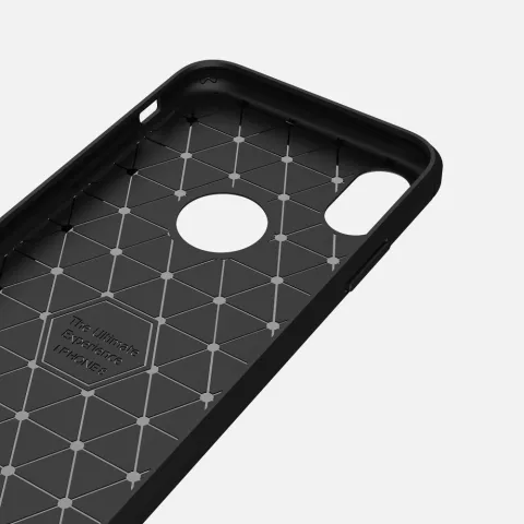 Coque Carbon Armor compatible avec iPhone X XS, coque de protection en TPU noir