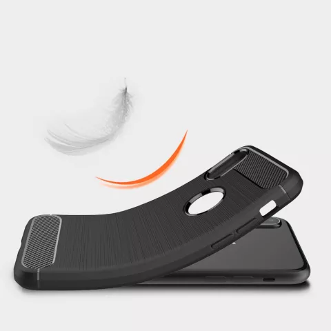 Coque Carbon Armor compatible avec iPhone X XS, coque de protection en TPU noir