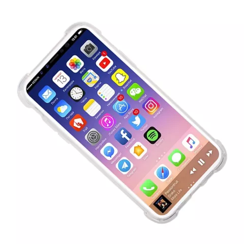 Coque robuste en TPU, protection transparente la coque compatible avec iPhone X XS