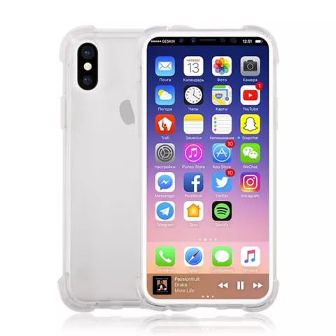 Coque robuste en TPU, protection transparente la coque compatible avec iPhone X XS