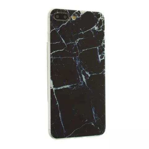 Coque TPU en marbre noir pour iPhone 7 Plus 8 Plus Housse en marbre