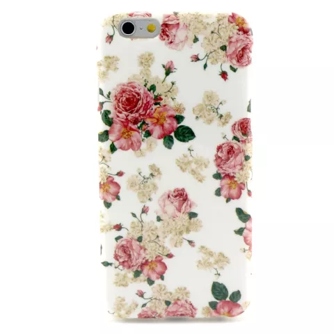 Coque de protection classique avec roses blanches et roses compatible avec iPhone 6 6S