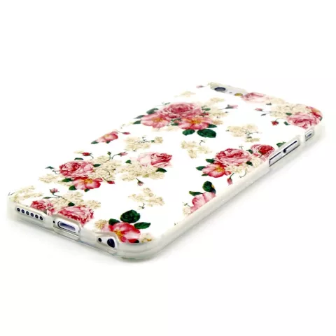 Coque de protection classique avec roses blanches et roses compatible avec iPhone 6 6S