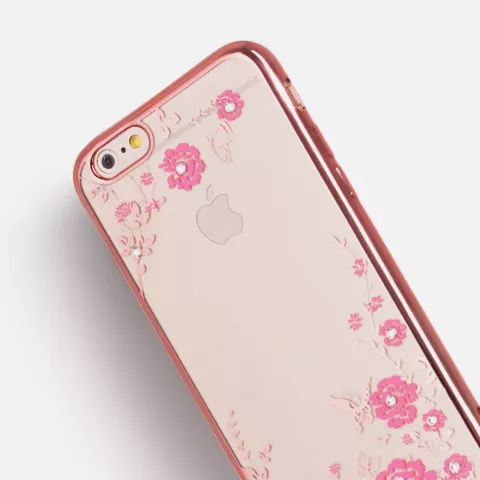 Coque en TPU rose pour papillons fleuris iPhone 6 6s