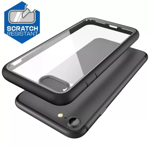 Coque de protection robuste Coque iPhone 7 8 SE 2020 SE 2022 noire transparente