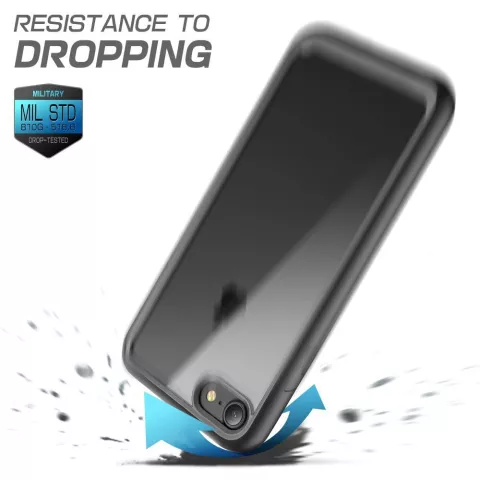 Housse de protection robuste transparente noire la coque compatible avec iPhone 7 8 SE 2020 SE 2022
