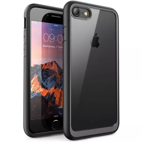 Housse de protection robuste transparente noire la coque compatible avec iPhone 7 8 SE 2020 SE 2022