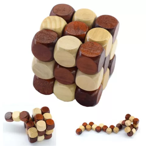 Puzzle cube en bois, puzzle de r&eacute;flexion