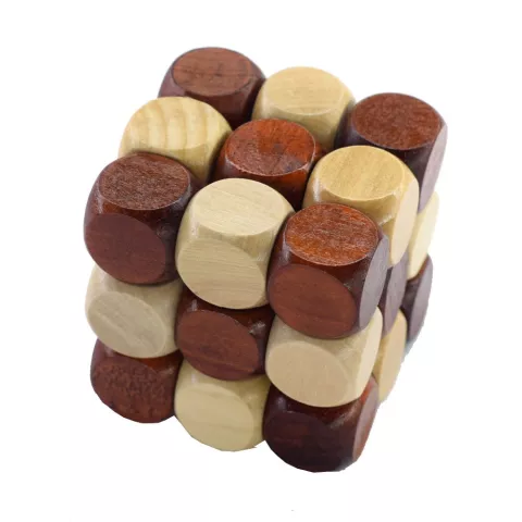 Puzzle cube en bois, puzzle de r&eacute;flexion