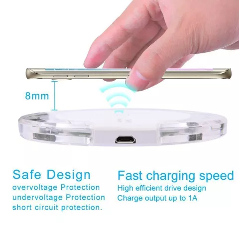Chargeur sans fil universel transparent sans fil Qi chargeur chargeur sans fil