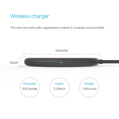Vinsic Qi Chargeur universel sans fil noir