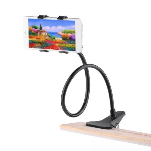 Tr&eacute;pied de support de t&eacute;l&eacute;phone &agrave; pince de bras de table noir universel