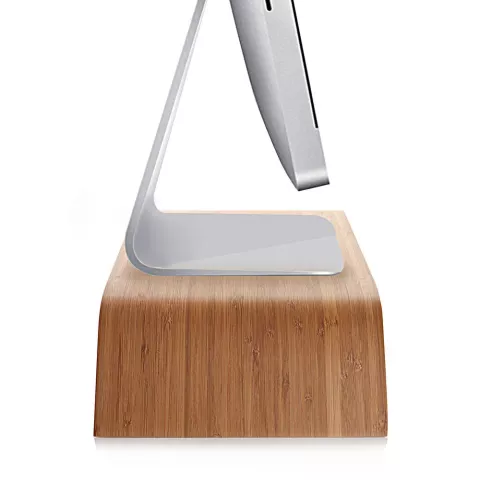 Le moniteur en bois de bambou SAMDI Design augmente l&#039;&eacute;cran iMac standard