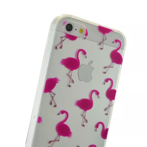 Coque TPU transparente rose flamant rose Housse iPhone 5 5s SE 2016