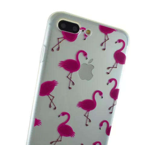 Coque transparente flamant rose compatible avec iPhone 7 Plus 8 Plus